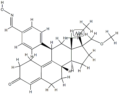(8S,11S,13S,14S,17S)-11-[4-[(E)-hydroxyiminomethyl]phenyl]-17-methoxy- 17-(methoxymethyl)-13-methyl-1,2,6,7,8,11,12,14,15,16-decahydrocyclope nta[a]phenanthren-3-one Structure