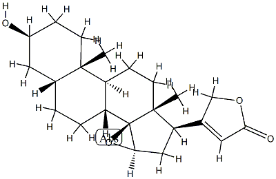 14,15β-Epoxy-3β-hydroxy-5β-card-20(22)-enolide 结构式