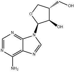 9-[3-(Hydroxymethyl)-3-deoxy-β-L-threo-tetrofuranosyl]-9H-purin-6-amine 结构式