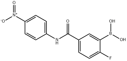 (2-氟-5-((4-硝基苯基)氨基甲酰基)苯基)硼酸 结构式