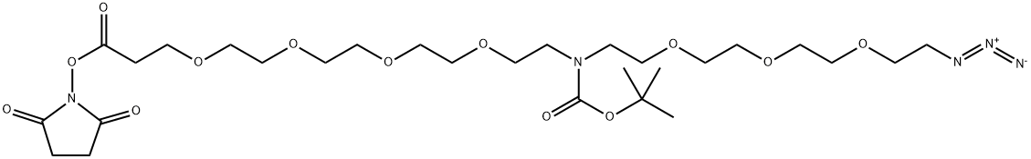 N-(Azido-PEG3)-N-Boc-PEG4-NHS ester 结构式