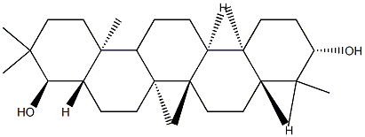 (8α,9β,13α,14β,17α,18β)-21,21-Dimethyl-29,30-dinorgammacerane-3β,22α-diol 结构式