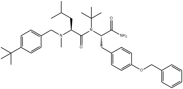 N-[[4-(1,1-Dimethylethyl)phenyl]methyl-N-methyl-L-leucyl-N-(1,1-dimethylethyl)-O-phenylmethyl)-L-tyrosinamide Struktur