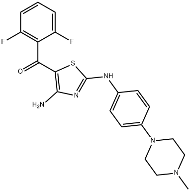 Methanone, [4-amino-2-[[4-(4-methyl-1-piperazinyl)phenyl]amino]-5-thiazolyl](2,6-difluorophenyl)- 结构式