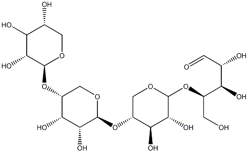 4-O-[4-O-[4-O-(β-D-キシロピラノシル)-β-D-キシロピラノシル]-β-D-キシロピラノシル]-D-キシロース 化学構造式