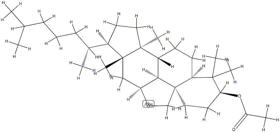 11β,19-Epoxy-5α-lanostan-3β-ol acetate Struktur