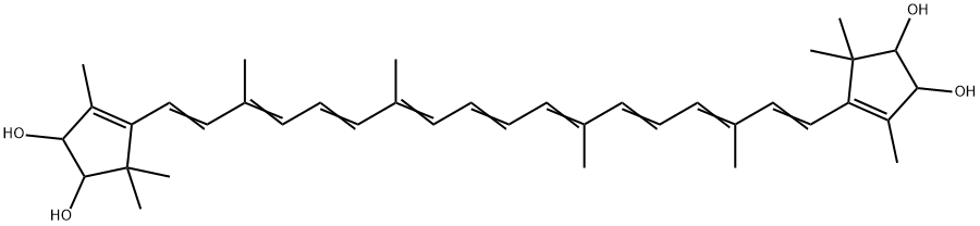 4,4'-(3,7,12,16-テトラメチル-1,3,5,7,9,11,13,15,17-オクタデカノナエン-1,18-ジイル)ビス(3,5,5-トリメチル-3-シクロペンテン-1,2-ジオール) 化学構造式
