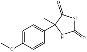 5-(4-甲氧基苯基)-5-甲基咪唑烷-2,4-二酮, 22927-78-2                                        , 结构式