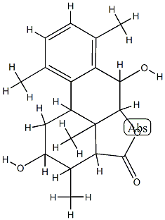 1,2,3,3a,5a,6,10b,10c-Octahydro-2,6-dihydroxy-3,7,10,10c-tetramethyl-4H-phenanthro[10,1-bc]furan-4-one 结构式