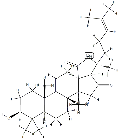 3β,20-ジヒドロキシ-16-オキソ-5α-ラノスタ-9(11),24-ジエン-18-酸γ-ラクトン 化学構造式