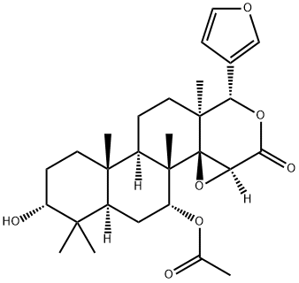(13α,17aα)-7α-Acetyloxy-14β,15β:21,23-diepoxy-3α-hydroxy-4,4,8-trimethyl-17-oxa-D-homo-24-nor-5α-chola-20,22-dien-16-one Structure