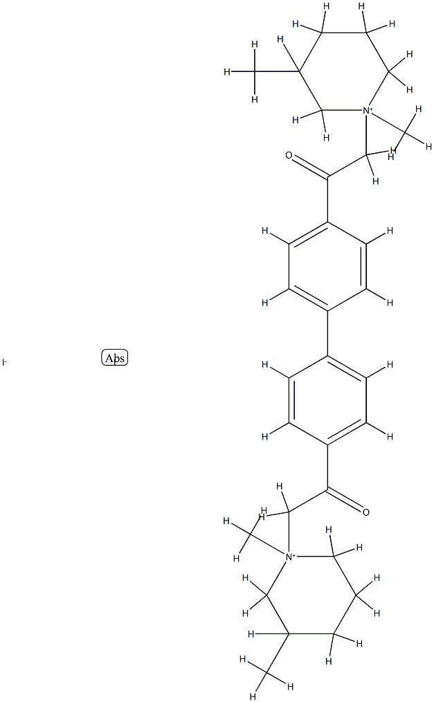 3-Pipecolinium, (4,4'-biphenylylenebis(2-oxoethylene))bis(1-methyl-, diiodide Structure