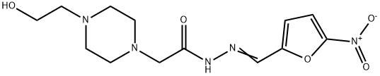 N'-[(5-Nitrofuran-2-yl)methylene]-4-(2-hydroxyethyl)-1-piperazineacetic acid hydrazide Struktur