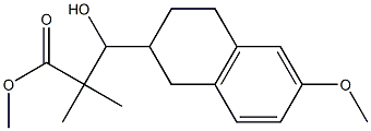 1,2,3,4-テトラヒドロ-β-ヒドロキシ-6-メトキシ-α,α-ジメチル-2-ナフタレンプロパン酸メチル 化学構造式
