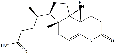 4-(decahydromethyl-3-oxo-1H-cyclopentaquinolinyl)valeric acid 化学構造式
