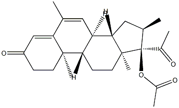 17α-(Acetyloxy)-6,16α-dimethylpregna-4,6-diene-3,20-dione 结构式