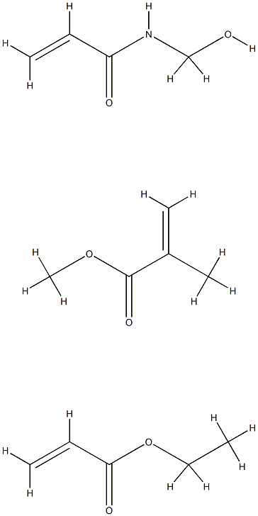 2-Propenoic acid, 2-methyl-, methyl ester, polymer with ethyl 2-propenoate and N-(hydroxymethyl)-2-propenamide Struktur