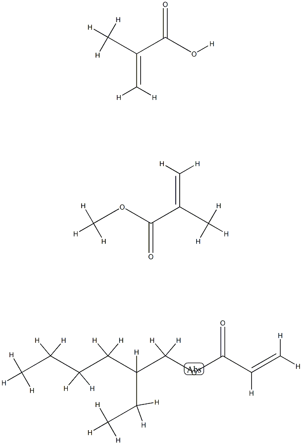 2-甲基-2-丙烯酸与2-丙烯酸-2-乙基己酯和2-甲基-2-丙烯甲酯的聚合物, 25133-98-6, 结构式