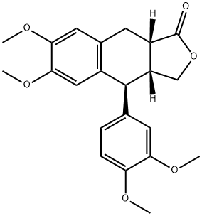 (3aR,9aβ)-4β-(3,4-Dimethoxyphenyl)-3a,4,9,9a-tetrahydro-6,7-dimethoxynaphtho[2,3-c]furan-1(3H)-one Struktur
