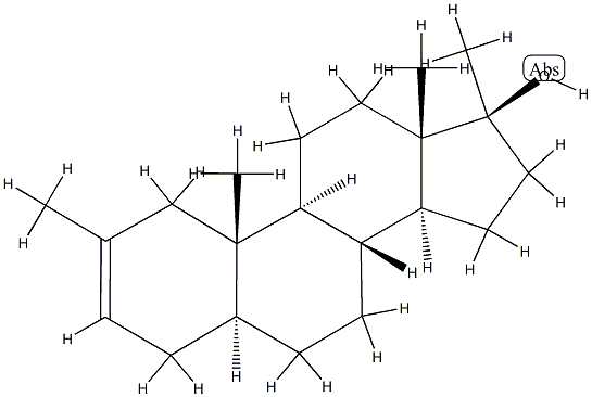 2,17-DiMethyl-5α-androst-2-en-17β-ol,2527-18-6,结构式