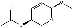 (3S)-3,6-ジヒドロ-6α-メトキシ-2H-ピラン-3β-オールアセタート 化学構造式