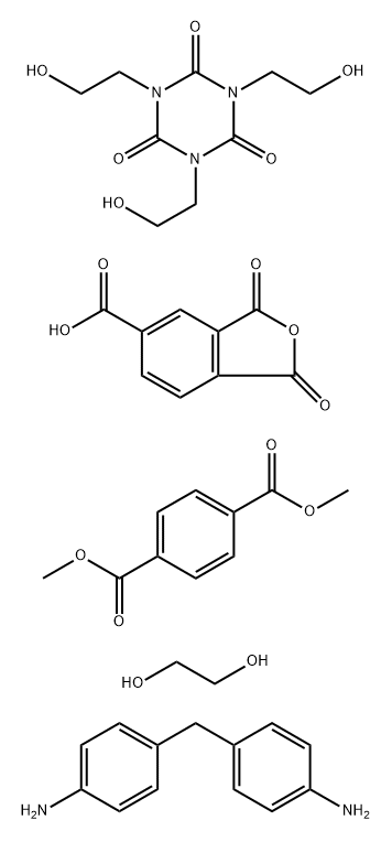 1,4-苯二羧酸二甲酯与1,3-二氢-1,3-二氧代-5-异苯并呋喃羧酸、1,2-乙二醇、4,4'-亚甲基二(苯胺)和1,3,5-三(2-羟乙基)-1,3,5-三嗪-2,4,6(1H,3H,5H)三酮的聚合物 结构式