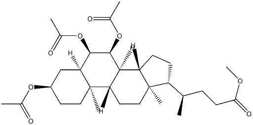 3α,6α,7α-トリス(アセチルオキシ)-5β-コラン-24-酸メチル 化学構造式