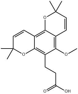 5-Methoxy-2,2,8,8-tetramethyl-2H,8H-benzo[1,2-b:3,4-b']dipyran-6-propanoic acid Structure