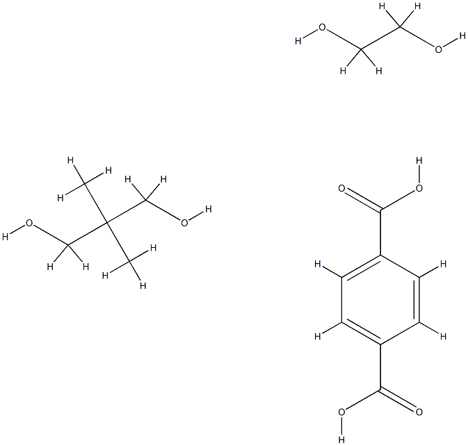 1,4-Benzenedicarboxylic acid, polymer with 2,2-dimethyl-1,3-propanediol and 1,2-ethanediol Struktur