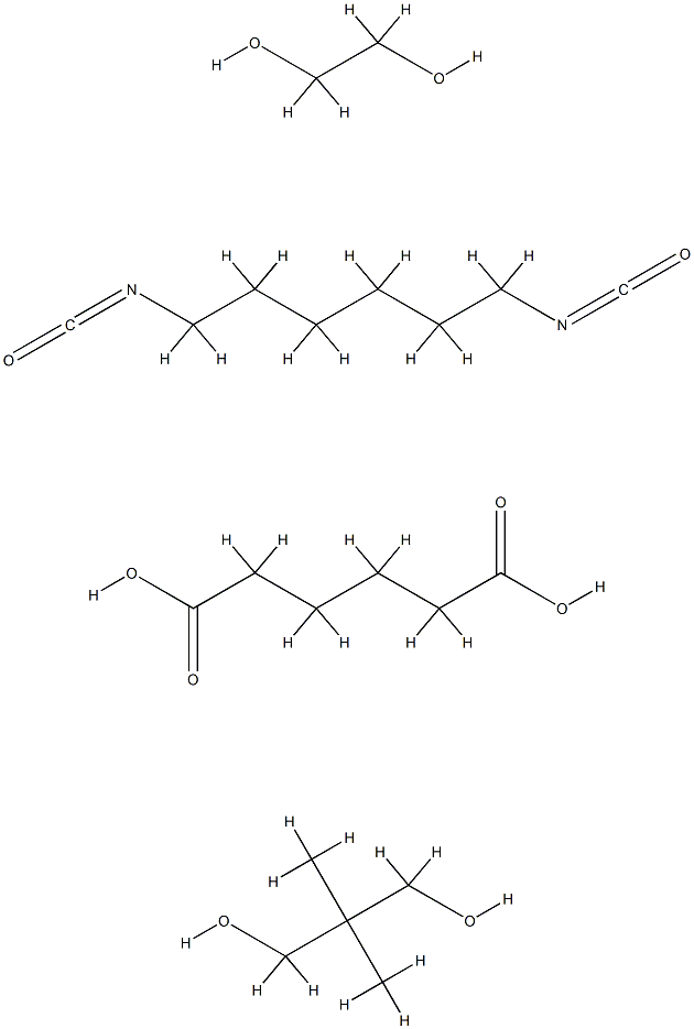 己二酸-1,6-己二异氰酸酯与新戊二醇、己二醇和乙二醇的聚合物,26876-10-8,结构式