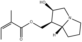 (Z)-2-メチル-2-ブテン酸[(1S,2R,7aR)-ヘキサヒドロ-2β-ヒドロキシ-1H-ピロリザイン-1β-イル]メチル 化学構造式