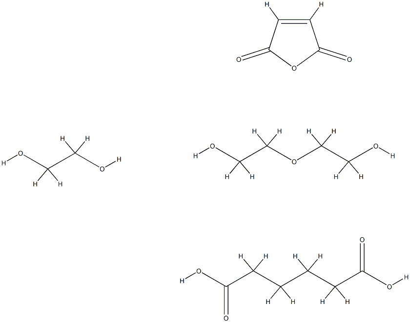 己二酸与乙二醇、2,5-呋喃二酮和二甘醇的聚合物, 28209-35-0, 结构式