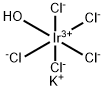 dipotassium aquapentachloroiridate(2-) 化学構造式