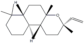 (3S,6aα,10bα)-ドデカヒドロ-3,4aα,7,7,10aβ-ペンタメチル-3β-ビニル-1H-ナフト[2,1-b]ピラン 化学構造式