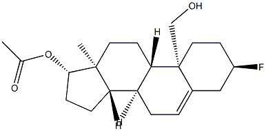 3α-フルオロアンドロスタ-5-エン-17β,19-ジオール17-アセタート 化学構造式