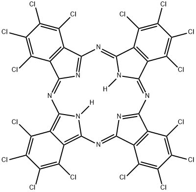 1,2,3,4,8,9,10,11,15,16,17,18,22,23,24,25-hexadecachloro-29H,31H-phthalocyanine Struktur