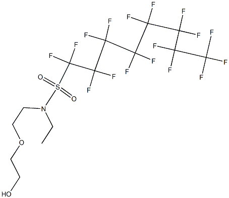 オメガ-ヒドロキシ-アルファ-[2-[エチル[（フルオロオクチル）スルホニル]アミノ]エチル]-ポリ（オキシ-1,2-エタンジイル） 化学構造式