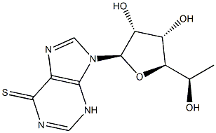 9-(6'-deoxy-beta-D-allofuranosyl)-6-thiopurine 结构式