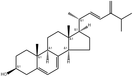 (22E)-Ergosta-5,7,22,24(28)-tetrene-3β-ol, 29560-24-5, 结构式