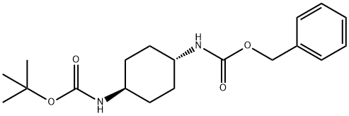 Carbamic acid, [trans-4-[[(1,1-dimethylethoxy)carbonyl]amino]cyclohexyl]-, phenylmethyl ester Structure