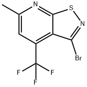 3-ブロモ-6-メチル-4-(トリフルオロメチル)イソチアゾロ[5,4-B]ピリジン 化学構造式