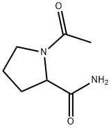 1-アセチル-2-ピロリジンカルボキサミド 化学構造式