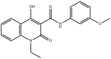 1-ethyl-4-hydroxy-N-(3-methoxyphenyl)-2-oxo-1,2-dihydro-3-quinolinecarboxamide Struktur