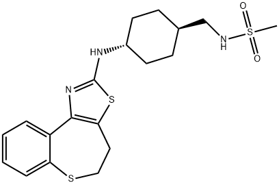 N-[[trans-4-[(4,5-Dihydro[1]benzothiepino[5,4-d]thiazol-2-yl)amino]cyclohexyl]methyl]methanesulfonamide,304008-29-5,结构式