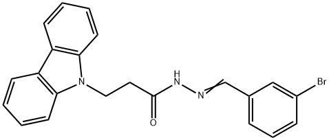 (E)-N-(3-bromobenzylidene)-3-(9H-carbazol-9-yl)propanehydrazide Struktur