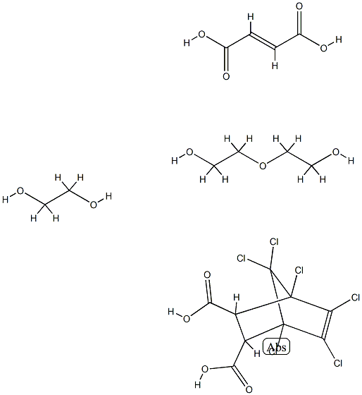 Bicyclo[2.2.1]hept-5-ene-2,3-dicarboxylic acid, 1,4,5,6,7,7-hexachloro-, polymer with (E)-2-butenedioic acid, 1,2-ethanediol and 2,2'-oxybis[ethanol] 结构式