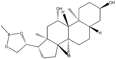 (20R)-20,21-(メチルボランジイルビスオキシ)-5α-プレグナン-3α,11β-ジオール 化学構造式