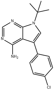 5-(4-氯苯基)-7-(叔丁基)-7H-吡咯并[2,3-D]嘧啶-4-胺 结构式