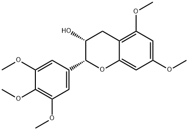 (2R)-3,4-Dihydro-5,7-dimethoxy-2α-(3,4,5-trimethoxyphenyl)-2H-1-benzopyran-3α-ol 结构式