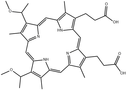 2,4-di-(alpha-methoxyethyl)deuteroporphyrin IX Struktur